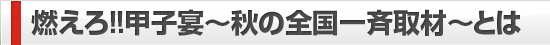 燃えろ!!甲子宴〜秋の全国一斉取材〜とは